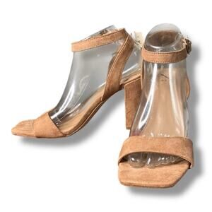 A New Day suede buckled ankle strap open toe heeled sandals NEW